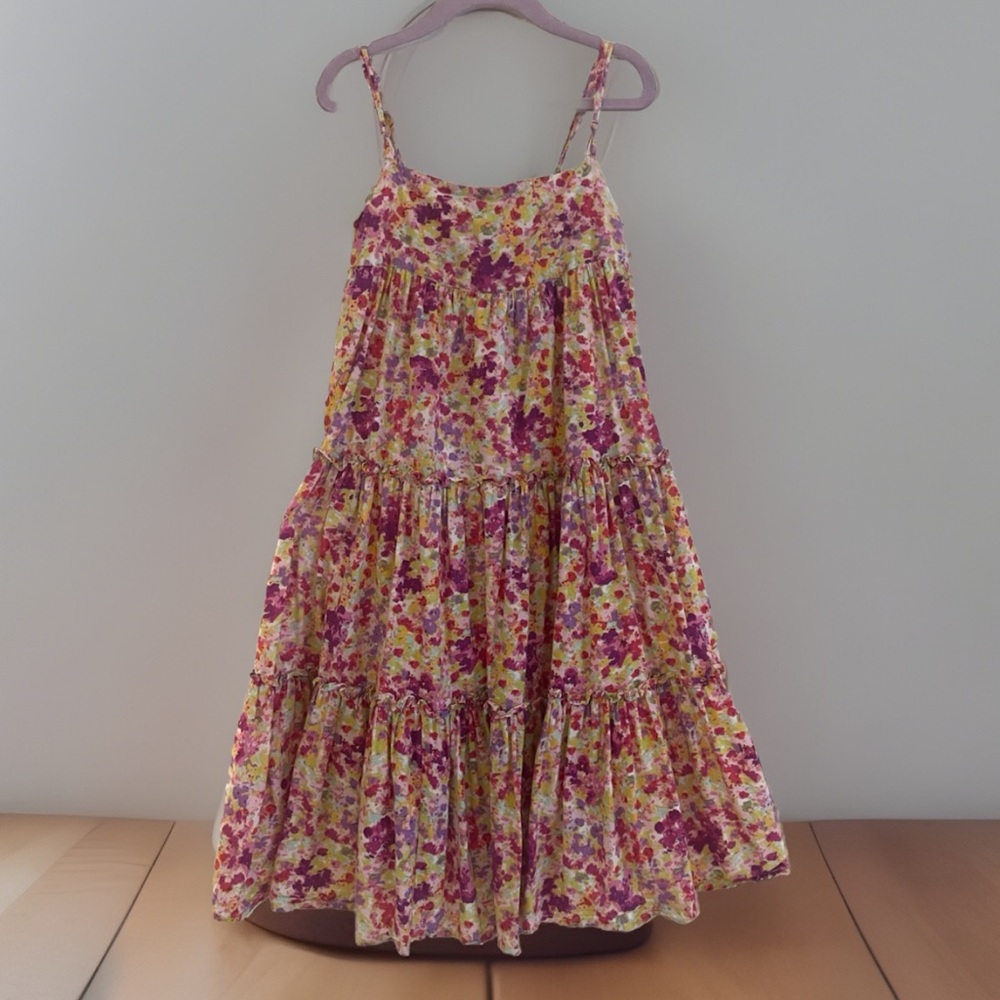 GAP Floral Girl Midi Dress -Floral Pink and Purple